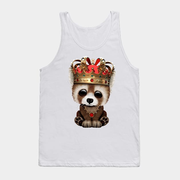 Cute Red Panda Wearing Crown Tank Top by jeffbartels